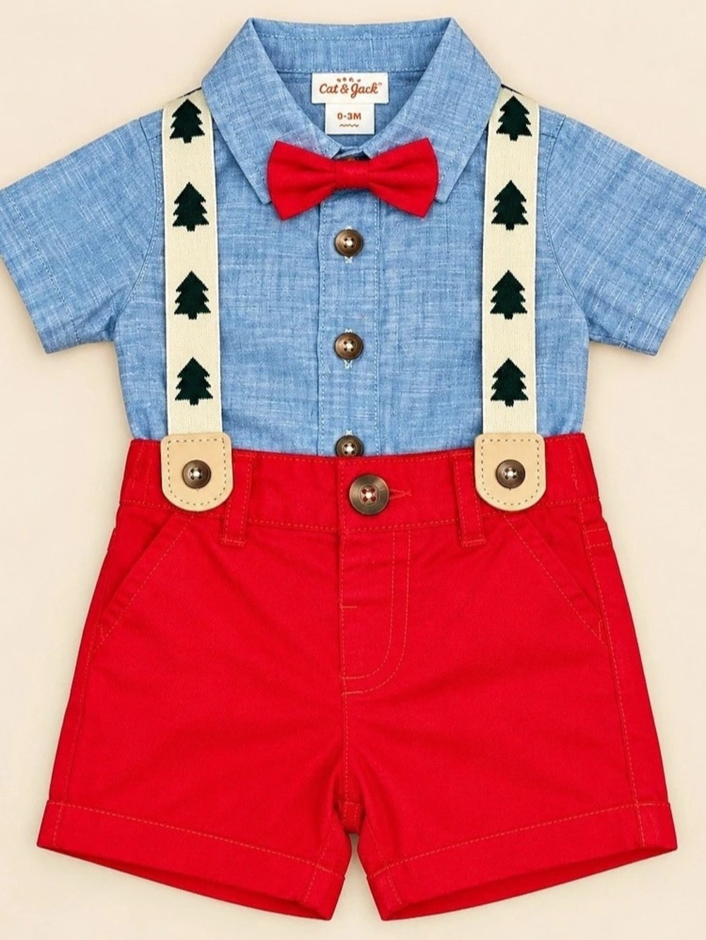 Cat & Jack Baby Blue & Red 0-3M Like New
#Christmas